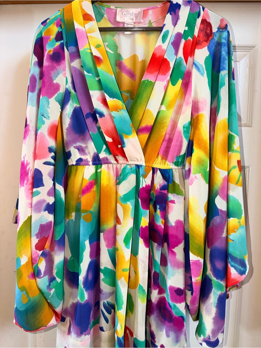 H&M Multicolor Watercolor-Print Mini Dress